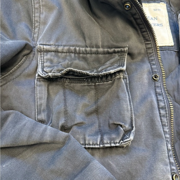 American Eagle Outfitters Dark Gray Hooded Utility Jacket Men’s Sz L - Picture 6 of 10